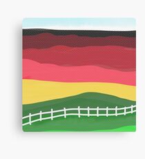 Landscape pillow, abstract red, green, gold Canvas Print