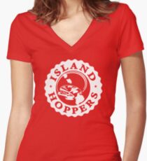 "Island Hoppers" - As Seen on "Magnum P.I." Women's Fitted V-Neck T-Shirt
