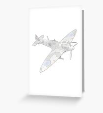1936 WWII Spitfire Fighter Airplane Greeting Card