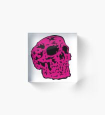 pink Skull Acrylblock