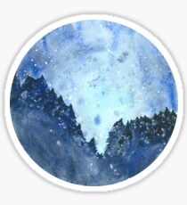 Celestial Watercolor Night Sky Sticker