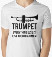 Lustiger Trompeter T-Shirt mit V-Ausschnitt für Männer
