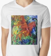 Franz Marc - Animals In A Landscape Men's V-Neck T-Shirt