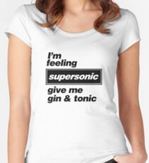 Oasis - Supersonic Lyrics design Women's Fitted Scoop T-Shirt