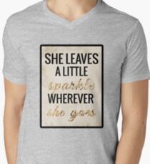 She Leaves a Little Sparkle Wherever She Goes V-Neck T-Shirt