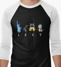 Liberty Guns Beer Trump Support T-shirts Funny Parody LGBT Men's Baseball ¾ T-Shirt
