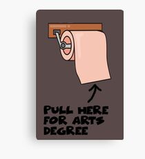 Pull Here for Arts Degree Canvas Print