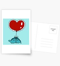 Heart Balloon Stegosaurus Postcards