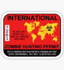 International Zombie Hunting Permit 2017/2018 Sticker
