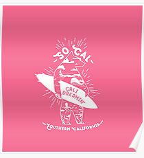 SoCal Cali Dreamin' Pink Bear Shirt // Southern California Shirt // SoCal Surfer Shirt // Surfer Bear Shirt // California Adventure // California Adventurer Poster