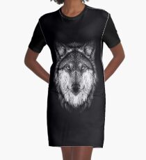 Wolf face Graphic T-Shirt Dress