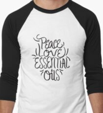 Peace Love Essential Oils - Aromatherapy Oil Saying Men's Baseball ¾ T-Shirt