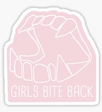 Girls Bite Back Fangs Pink Sticker