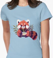 Red Panda Eating Ramen Women's Fitted T-Shirt