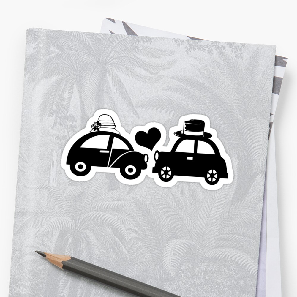 "Cute Car Couple (lovers)" Stickers by krice | Redbubble