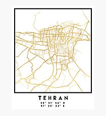 TEHRAN IRAN CITY STREET MAP ART Photographic Print