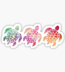 watercolor turtle trio Sticker