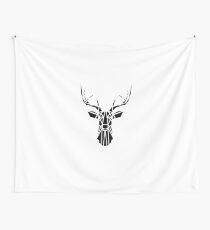 Geometric Black Deer Wall Tapestry