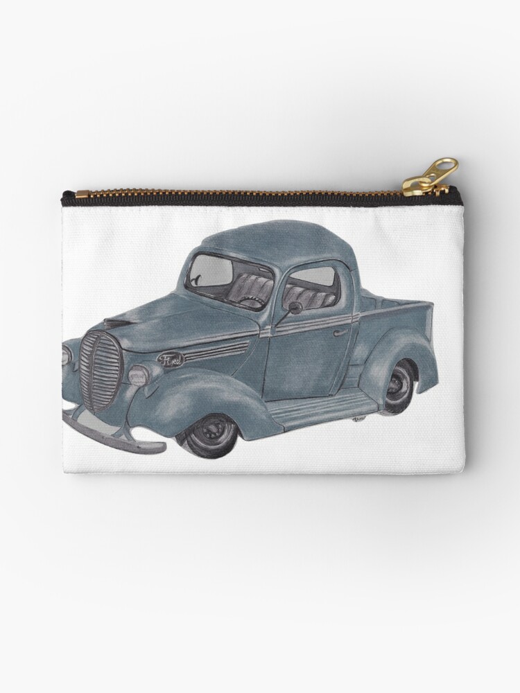 Old Ford Pickup Truck Zipper Pouch By Drawmama