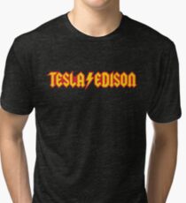Tesla/Edison vs. AC/DC (Monsters of Grok) Tri-blend T-Shirt