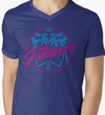 Black Mirror San Junipero PLAIN Men's V-Neck T-Shirt