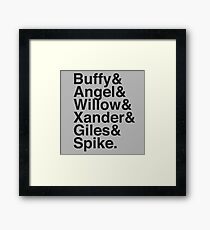The Scooby Gang Vintage Black Framed Print