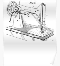 sewing machine patent Poster