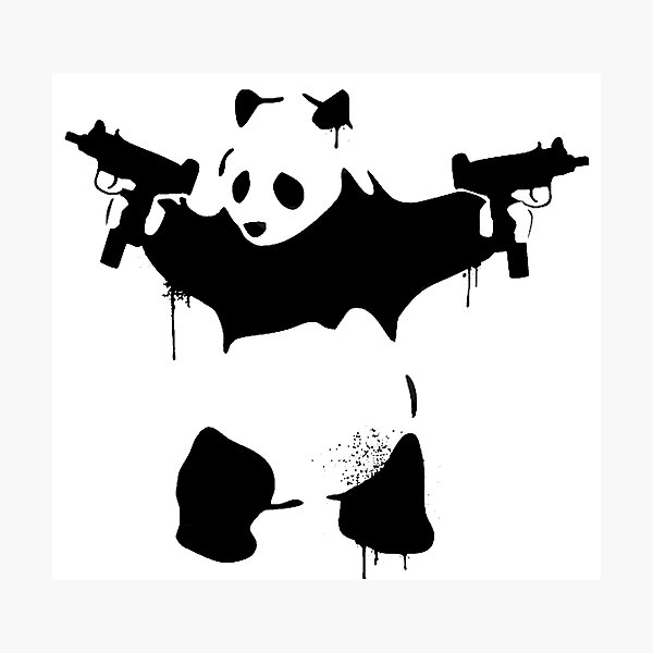 Panda Guns Wall Art Redbubble