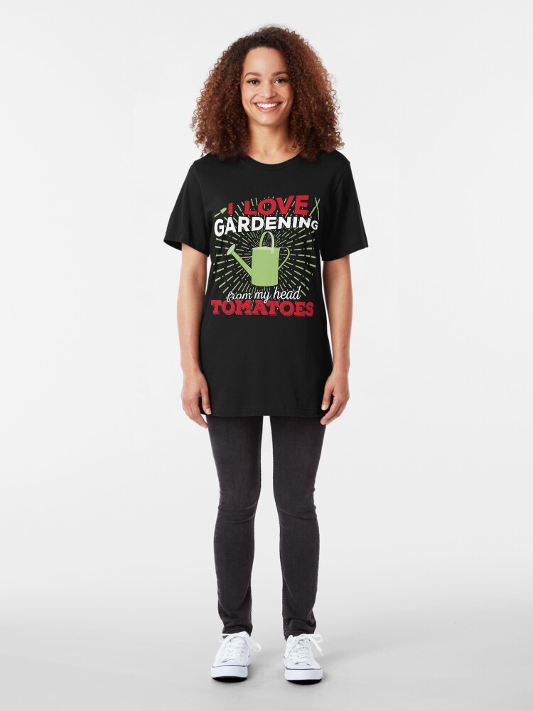 Alternative Ansicht von I love gardening from my head tomatoes Slim Fit T-Shirt