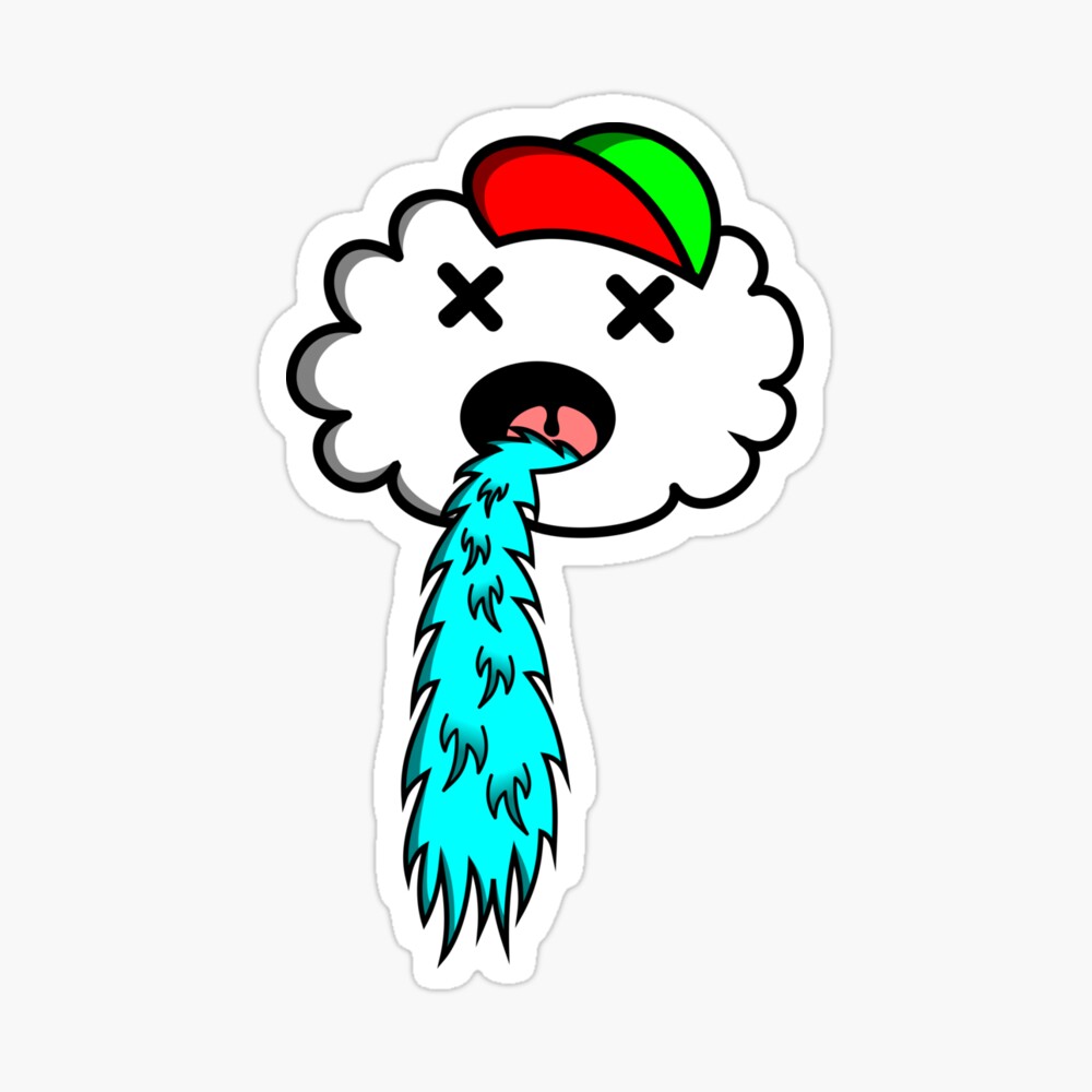 Barfing Cloud Sticker