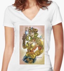 rocket steampunk Women's Fitted V-Neck T-Shirt