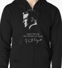 F. Scott Fitzgerald Design Zipped Hoodie