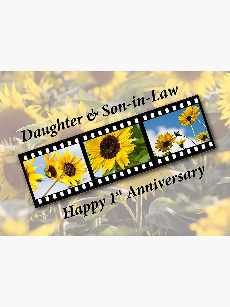 Daughter Son In Law 1st Wedding Anniversary Sunflower Greeting