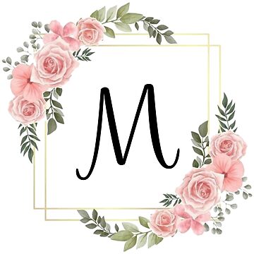 Monogram Letter M with Romantic Vintage Flowers Sticker for Sale by Trish  Dish