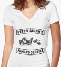 Peter Sagan's Towing Service Women's Fitted V-Neck T-Shirt