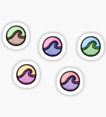 Five Wave Patches Sticker