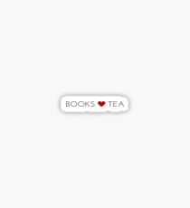 Books Love Tea Black Lettering with Red Heart Sticker