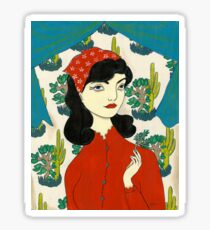 Girl with Cacti Sticker