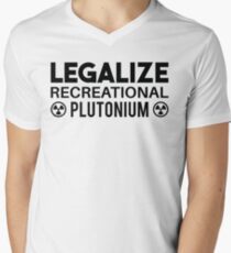 LEGALIZE RECREATIONAL PLUTONIUM SCHWARZ T-Shirt mit V-Ausschnitt für Männer
