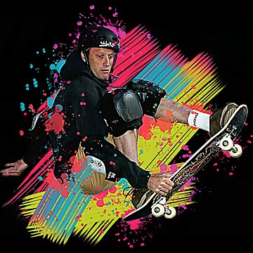 Vintage Tony HAWK Kids Black T Shirt Lightning Print Kids Size XL  Skateboard Tee