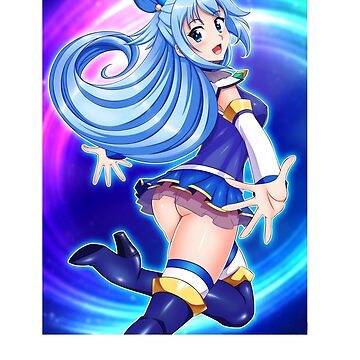 Shy Aqua KonoSuba Anime Girl Mounted Print for Sale by slinkraz