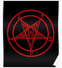 Inverted Pentagram mit Baphomet Ziege Poster