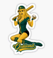 Oakland Baseball Pinup Girl Sticker