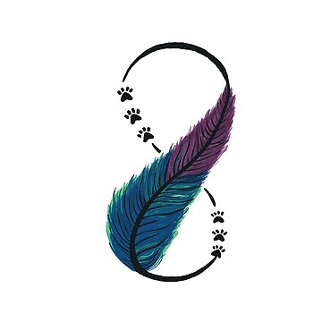 Infinity symbol with a feather Royalty Free Vector Image