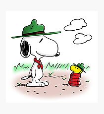 Camping Snoopy & Woodstock (Peanuts) Photographic Print