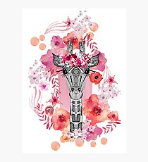 FLOWER GIRAFFE Photographic Print