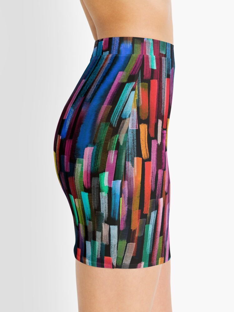 Alternate view of Multicolored watercolor stripes pattern Mini Skirt