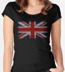 Vintage Peeling Union Jack Women's Fitted Scoop T-Shirt