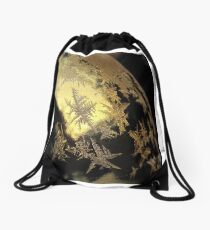 Ice Stars on Christmas Balls Drawstring Bag