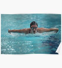 Swimming style butterfly Women Poster